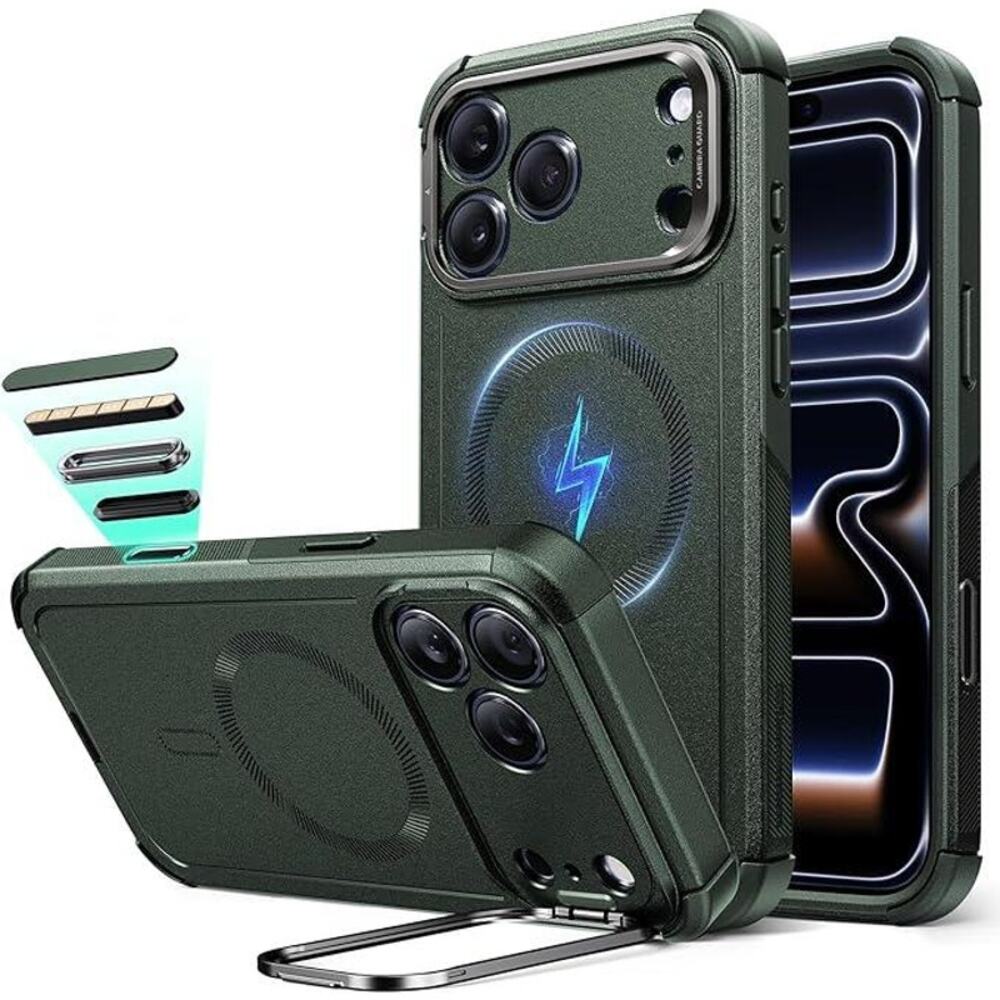 ESR iPhone 17 Pro Green Case with Stash Stand - MagSafe